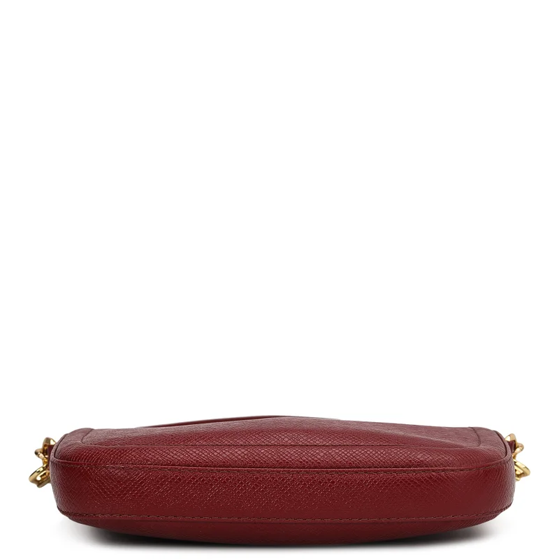 Da Milano Cherry Small Franzy Leather Baguette - Cherry for Women | Best Price UAE